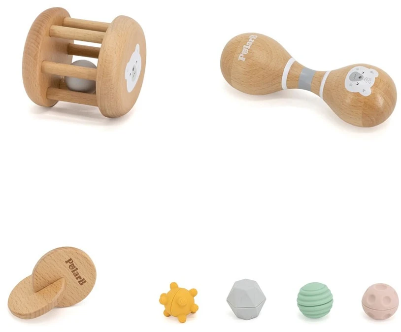Viga PolarB medinis edukacinis žaislų rinkinys Grow-with-Me Box (0 - 6 mėn.)