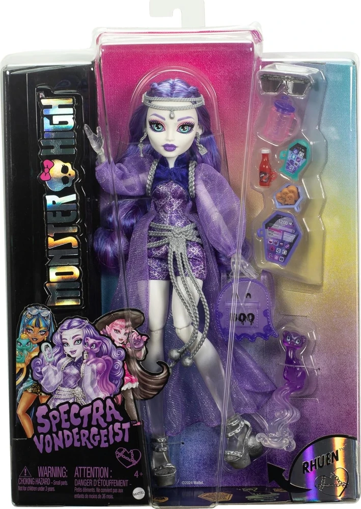 Lėlė Mattel Monster High Spectra Vondergeist su naminiu šešku ir aksesuarais