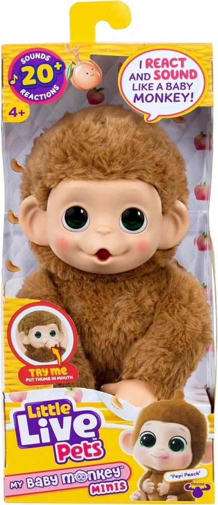 Moose Little Live Pets My Baby Mini Monkey 26765 26729 interaktyvi beždžionėlė