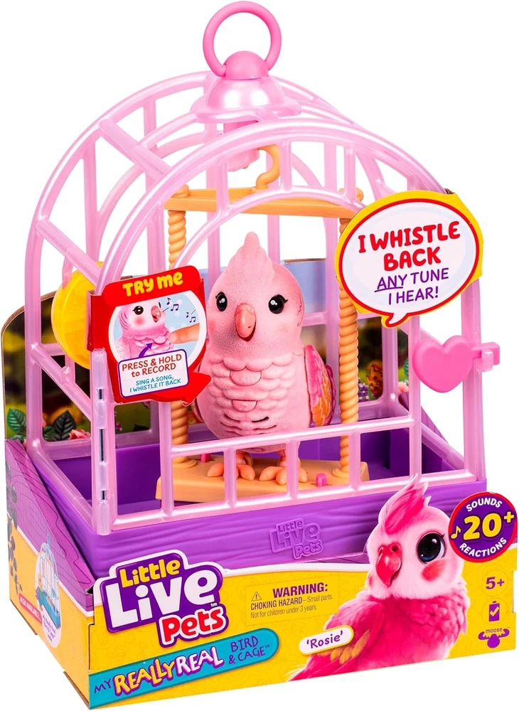 Kalbantis paukštis su narveliu Moose Little Live Pets 26692