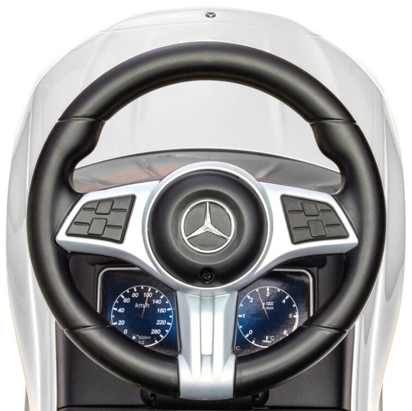 Motoroleris su vairavimo rankena MERCEDES C-Class Deluxe Milly Mally Baltas