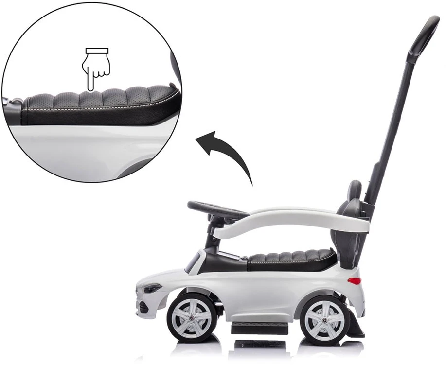 Motoroleris su vairavimo rankena MERCEDES C-Class Deluxe Milly Mally Baltas