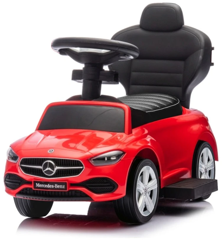 Motoroleris su vairavimo rankena MERCEDES C-Class Deluxe Milly Mally Raudona