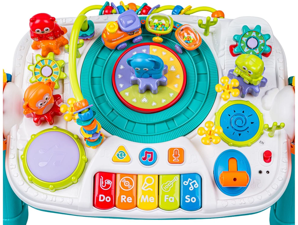 Multifunkcinis edukacinis stalas 2in1 su pianinu, mikrofonu, Bluetooth ir akumuliatorium