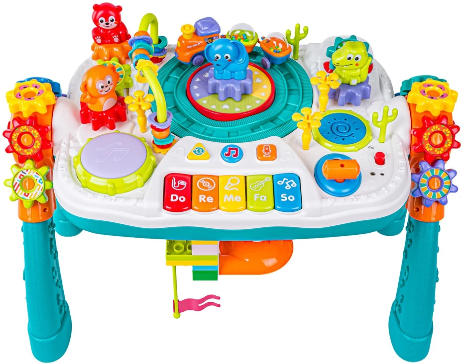 Multifunkcinis edukacinis stalas 2in1 su pianinu, mikrofonu, Bluetooth ir akumuliatorium