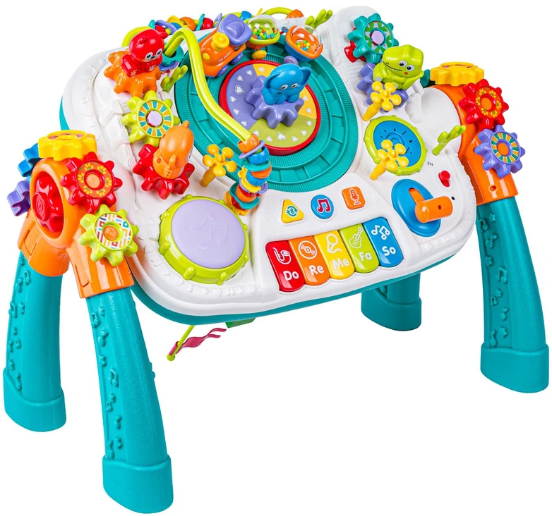Multifunkcinis edukacinis stalas 2in1 su pianinu, mikrofonu, Bluetooth ir akumuliatorium