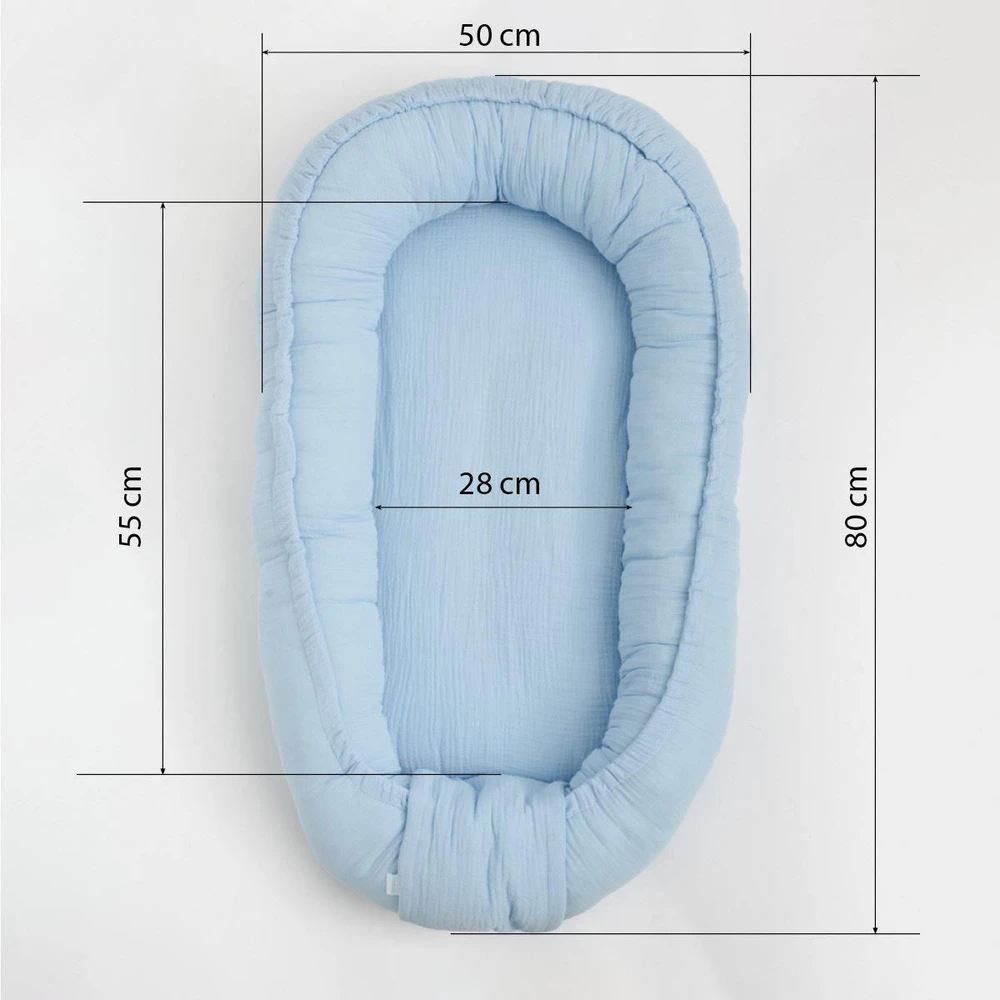Muslino lizdas kūdikiui New Baby baltas