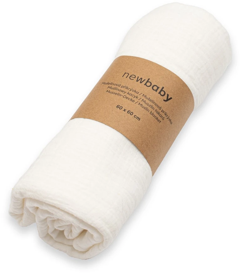 Muslino vystyklas New Baby baltas