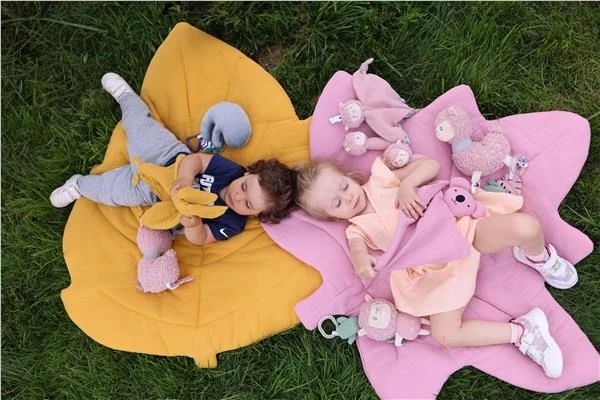 Dėlionė Muslino žaidimų kilimėlis kūdikiams New Baby Lapelis garstyčių spalvos