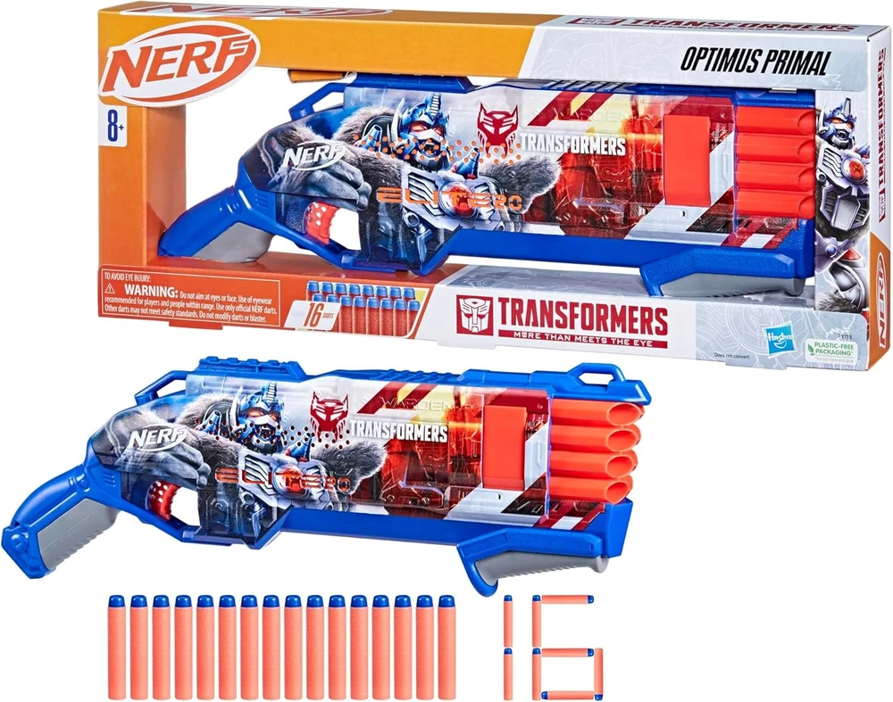 NERF Transformers Ink Optimus Primal F9716 F9715 šautuvo rinkinys