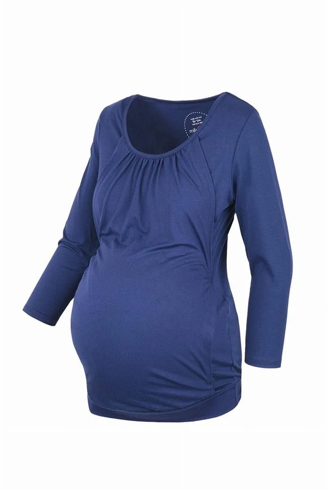 Nėščiųjų ir žindymo marškinėliai Kangaroo Milk & Love mėlyni, dydis XL