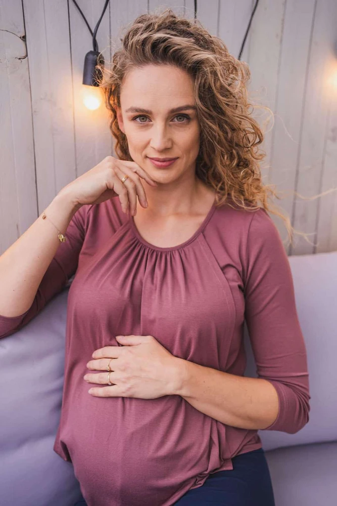 Nėščiųjų ir žindymo marškinėliai Kangaroo Milk & Love mėlyni, dydis XL