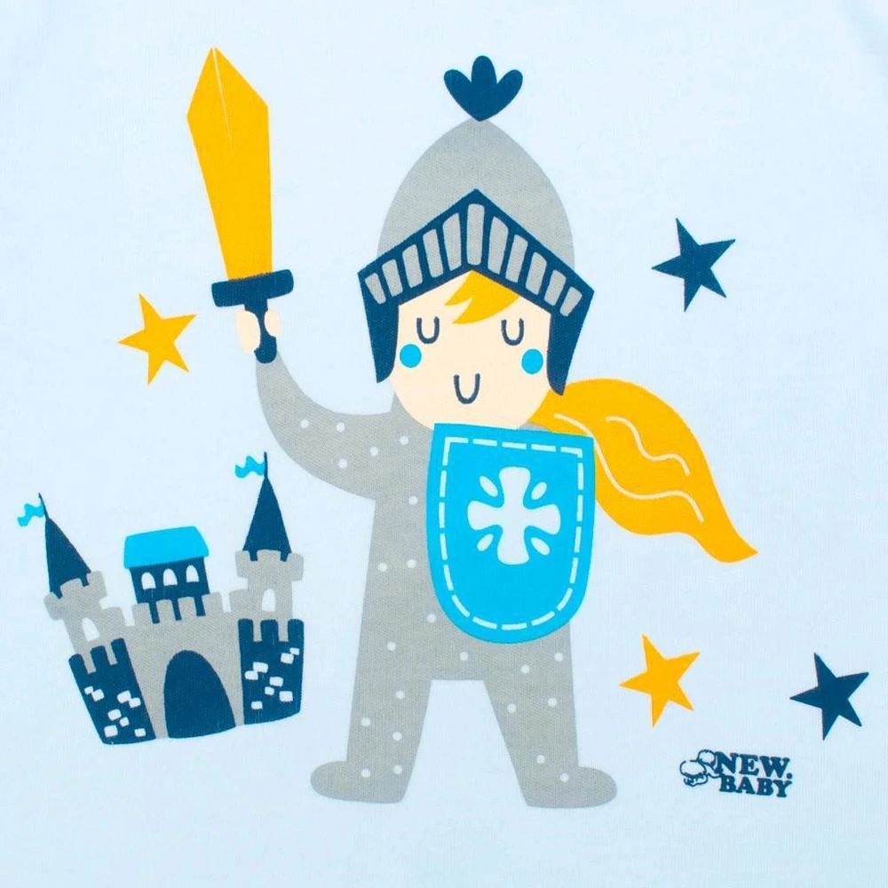 New Baby 2 dalių medvilninis rinkinys kūdikiams New Little Knight, dydis 80 (9-12 mėn.)