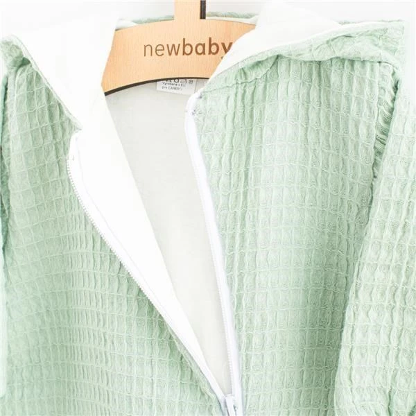 New Baby Comfort muslininis kombinezonas su gobtuvu, šalavijų spalvos, dydis 80 (9-12 mėn.)