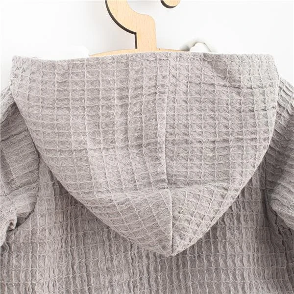 New Baby Comfort pilkas muslininis kombinezonas su gobtuvu, dydis 80 (9-12 mėn.)