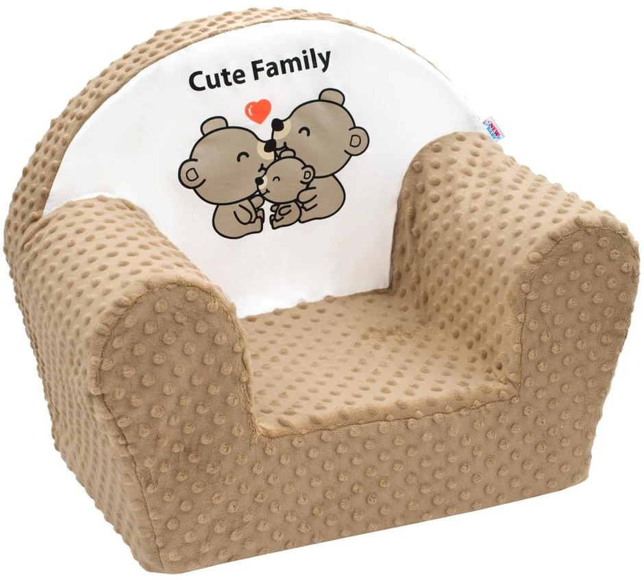 New Baby Cute Family cappuccino kūdikių kėdutė iš minky audinio
