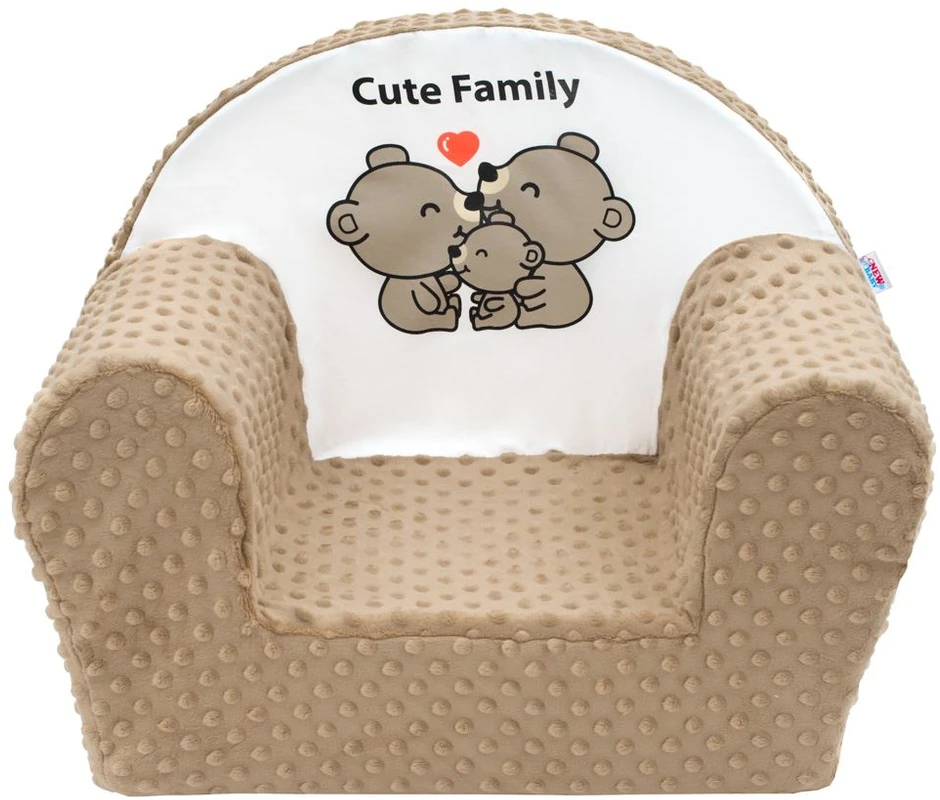 New Baby Cute Family cappuccino kūdikių kėdutė iš minky audinio