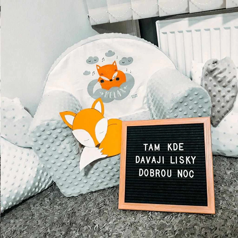 New Baby Fox pilka Minky kėdutė vaikams