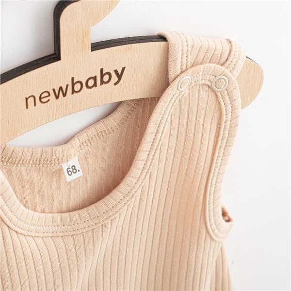 New Baby praktiški smėlio spalvos medvilniniai šliaužtinukai, dydis 80 (9-12 mėn.)