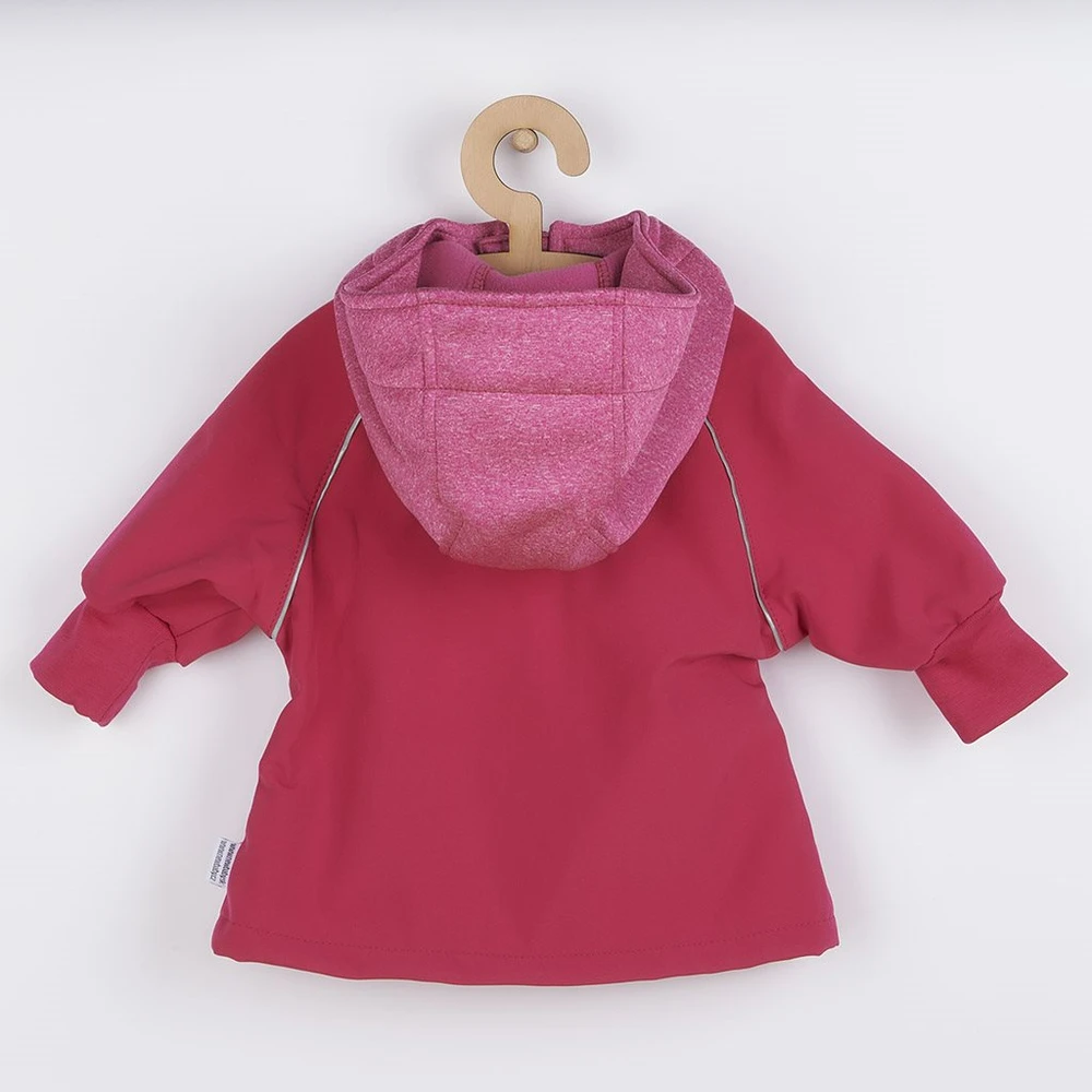 New Baby rožinė softshell striukė kūdikiui, dydis 68 (4-6 mėn.)