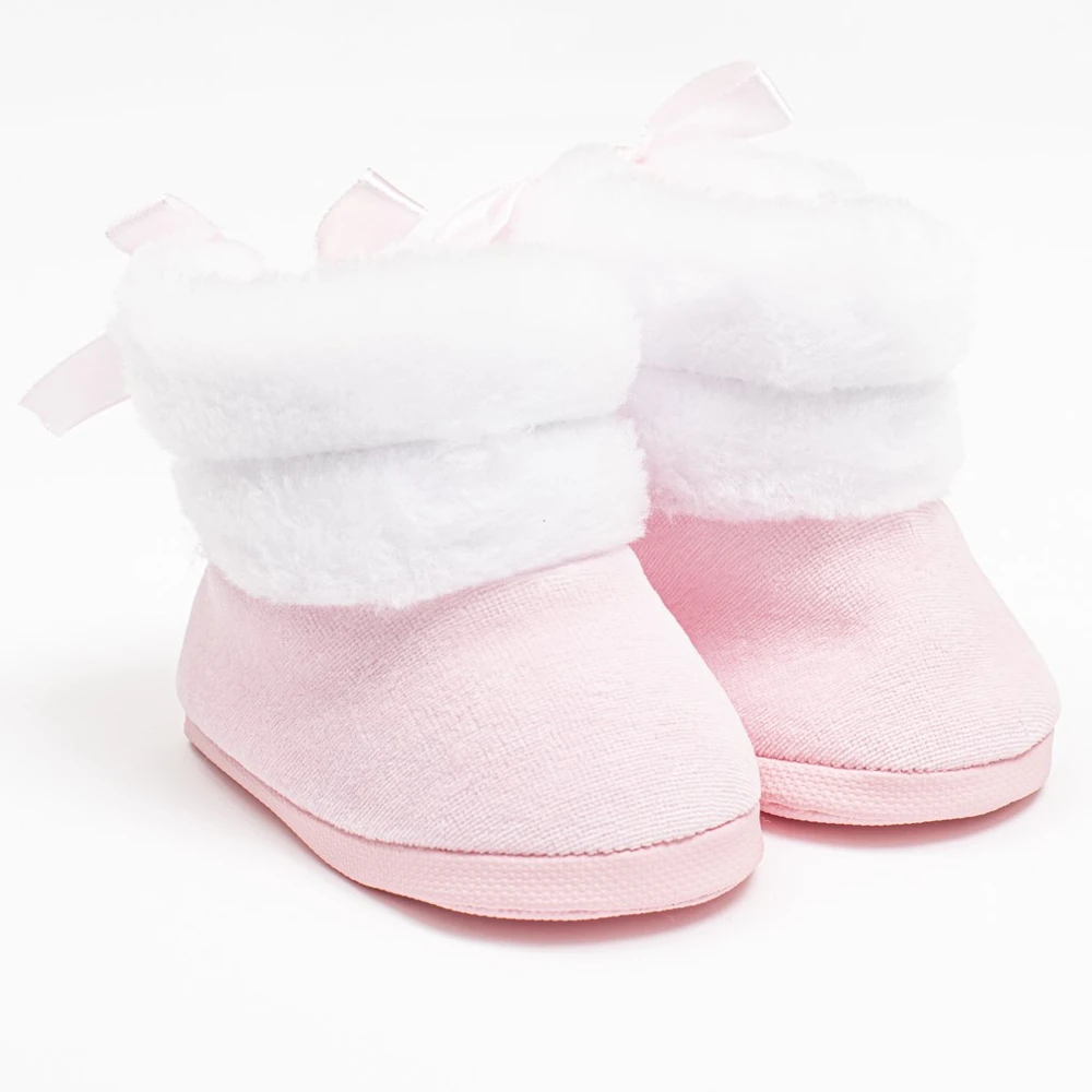 New Baby rožiniai žieminiai batukai kūdikiams (0-3 mėn.), dydis 0-3 mėn.