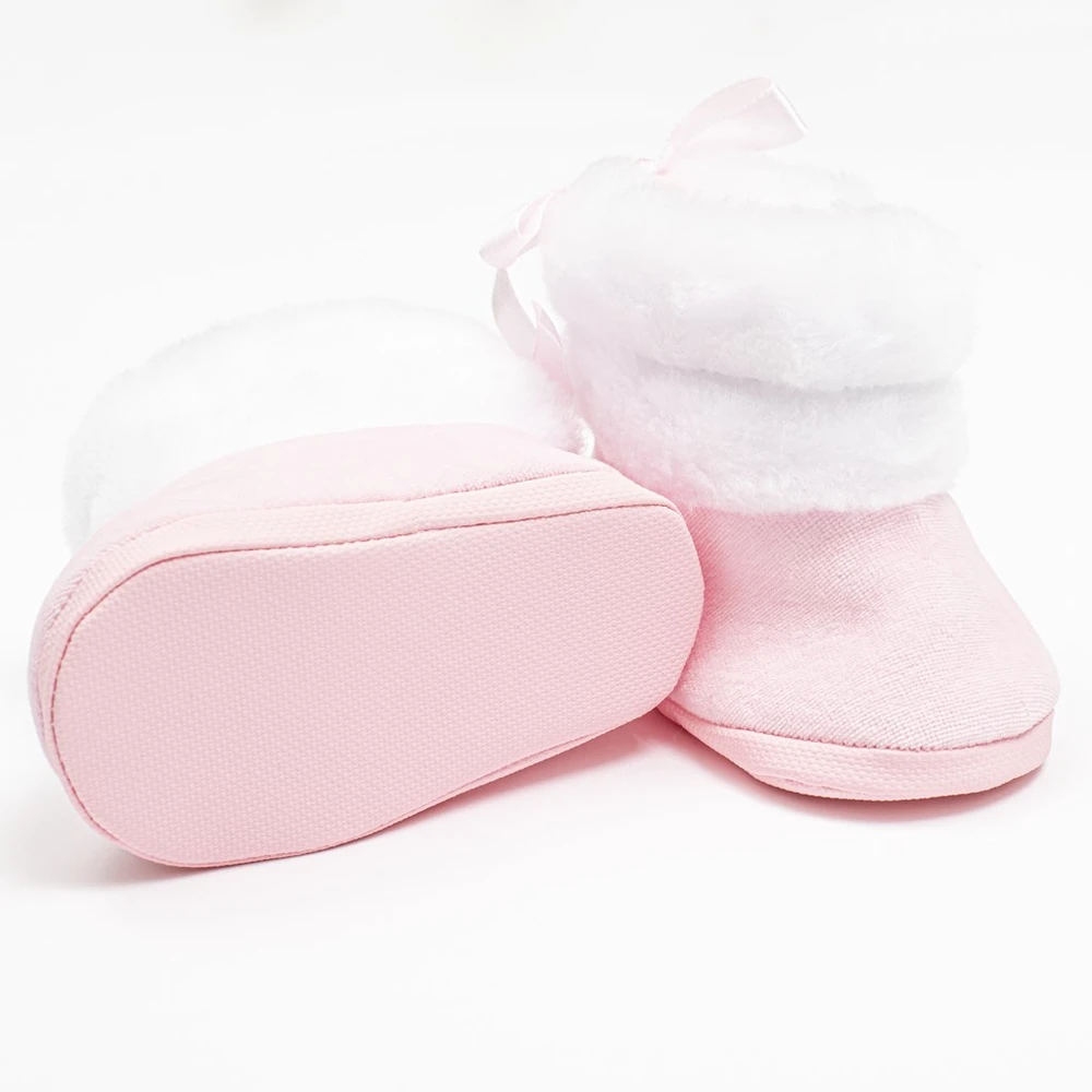 New Baby rožiniai žieminiai batukai kūdikiams (0-3 mėn.), dydis 0-3 mėn.