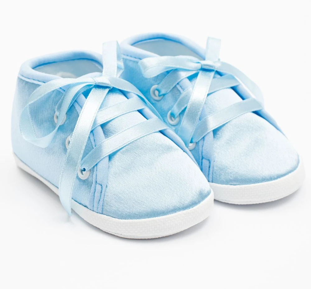 New Baby satininiai kūdikių batukai mėlyni, 12-18 mėn., dydis 6-18 mėn.