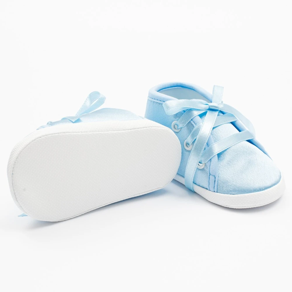 New Baby satininiai kūdikių batukai mėlyni, 12-18 mėn., dydis 6-18 mėn.