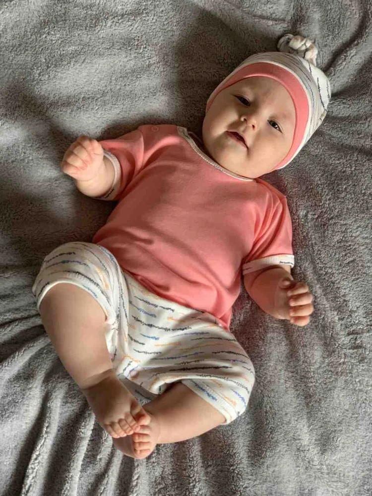 New Baby Summertime medvilninė mergaičių kepurė, dydis 62 (3-6 mėn.)