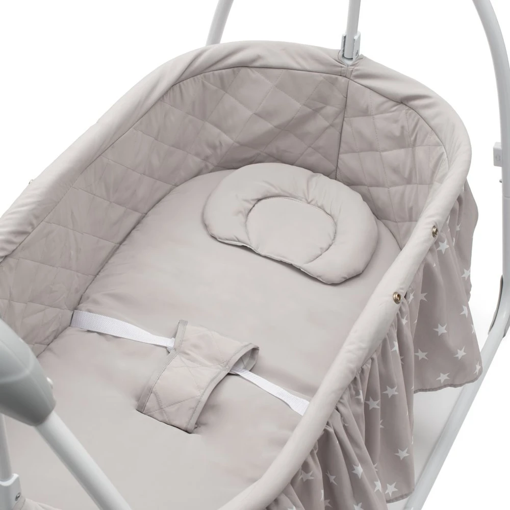 NEW BABY Svyruojantis kūdikio lopšys su melodijomis ir laikmačiu
