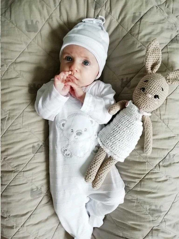 New Baby Sweet Bear baltas rinkinys kūdikiams, dydis 62 (3-6 mėn.)