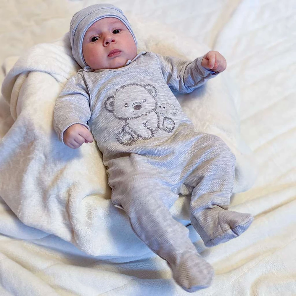 New Baby Sweet Bear nėščiųjų rinkinys mėlynas, dydis 62 (3-6 mėn.)