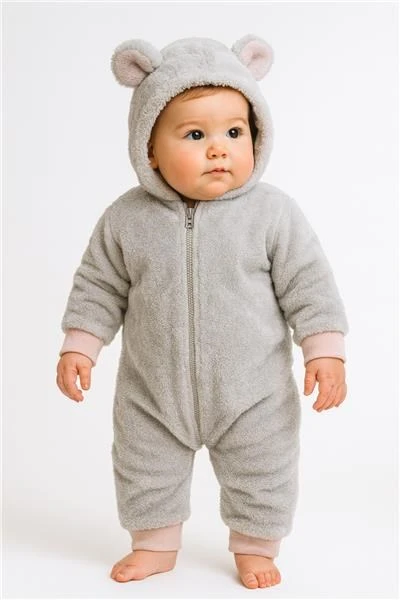 New Baby Teddy bear žieminis kombinezonas pilkos ir rožinės spalvos, dydis 62 (3-6 mėn.)