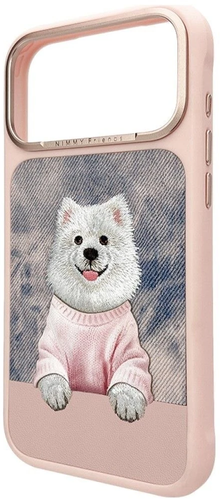 NIMMY dėklas GENTLE PETS SERIES DOG, suderinamas su MagSafe, skirtas IPHONE 18 Pro/17 Pro, rožinis