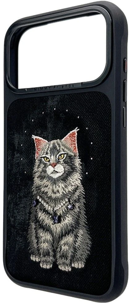 NIMMY dėklas LUCKY FASHION CAT, suderinamas su MagSafe, skirtas IPHONE 18 Pro Max/17 Pro Max, juodas