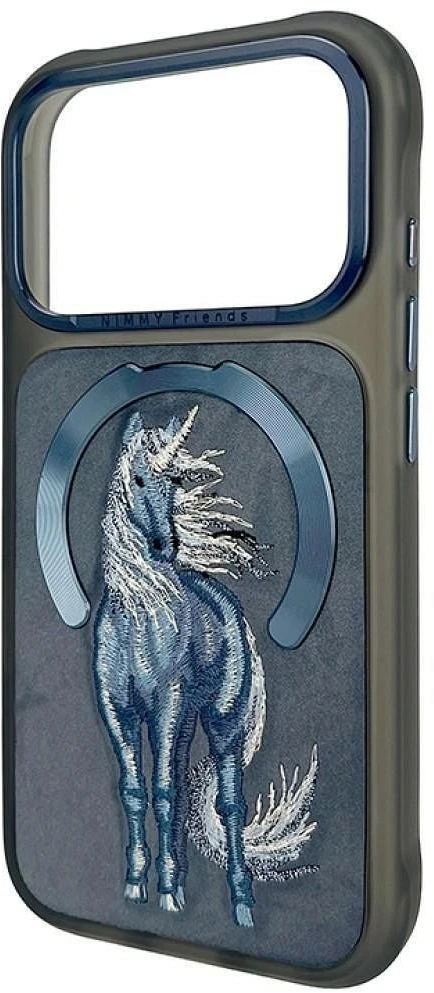 NIMMY dėklas MAGNETIC FANTASY ANIMAL UNICORN, suderinamas su MagSafe, skirtas IPHONE 18 Pro/17 Pro, mėlynas