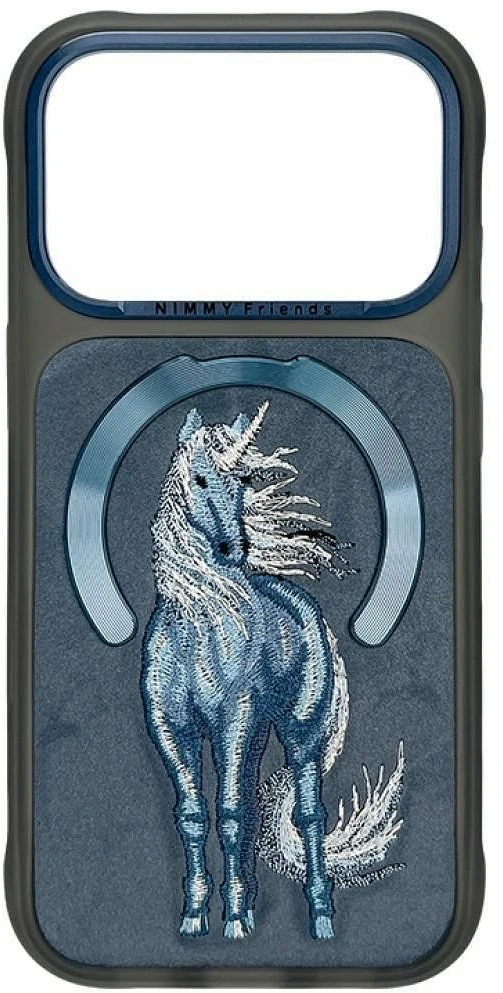 NIMMY dėklas MAGNETIC FANTASY ANIMAL UNICORN, suderinamas su MagSafe, skirtas IPHONE 18 Pro/17 Pro, mėlynas