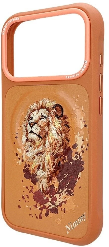 NIMMY dėklas LION, suderinamas su MagSafe, skirtas IPHONE 18 Pro/17 Pro, oranžinis