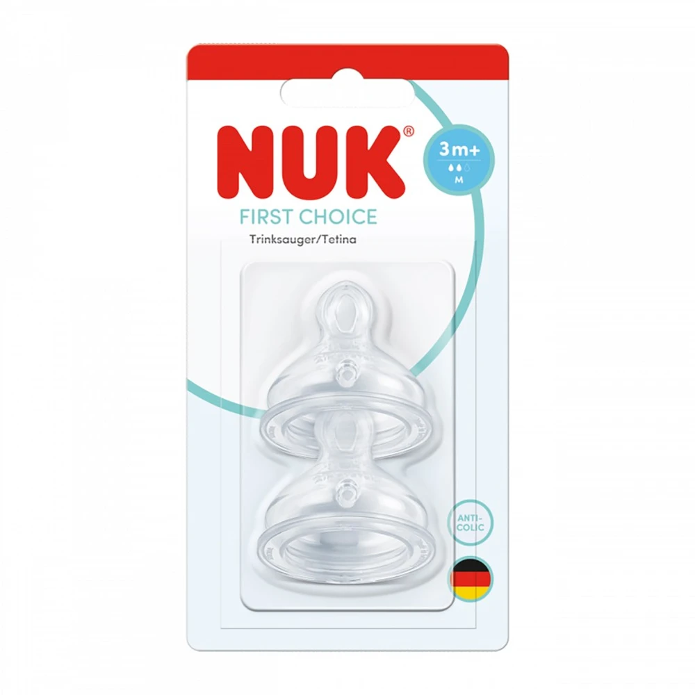 NUK First Choice čiulptuko antgalis M (3+ mėn.) – 2 vnt.