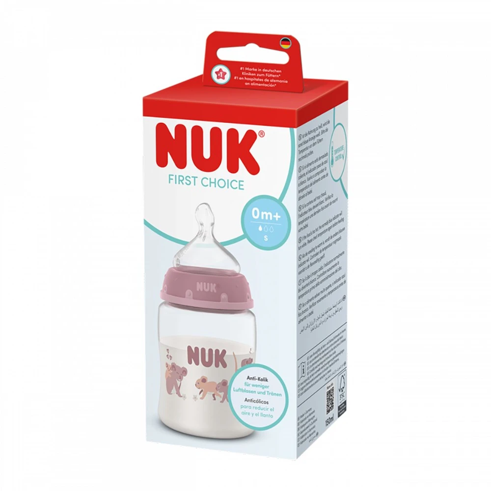 NUK First Choice termometru kontroliuojamas kūdikio buteliukas 150 ml Koala
