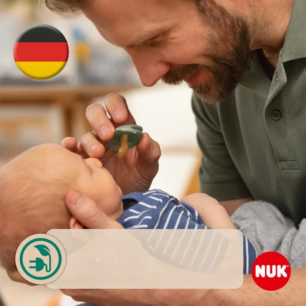 NUK For Nature latekso čiulptukai 6-18 mėn., 2 vnt., raudoni dėžutėje