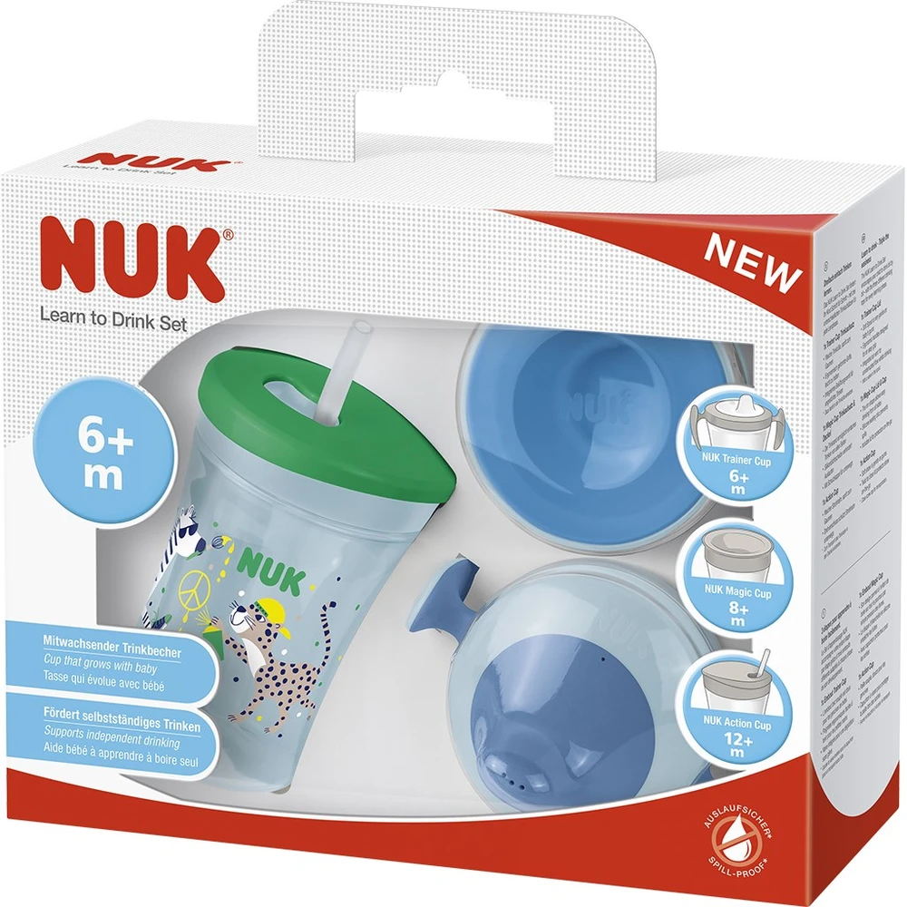 NUK LEARN TO DRINK SET puodelis berniukui