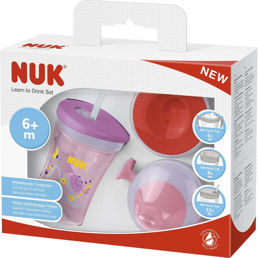 NUK LEARN TO DRINK SET puodelis mergaitei