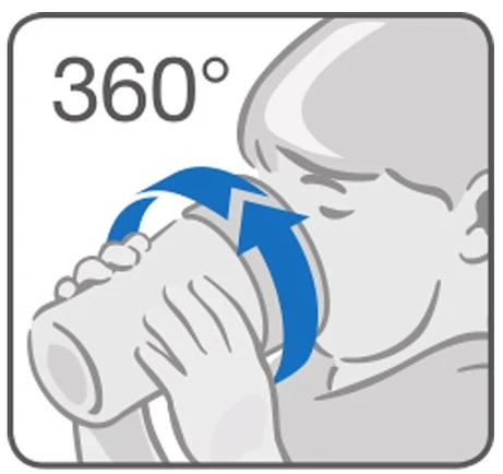NUK Mini Magic 360° kūdikio puodelis su dangteliu, raudonas