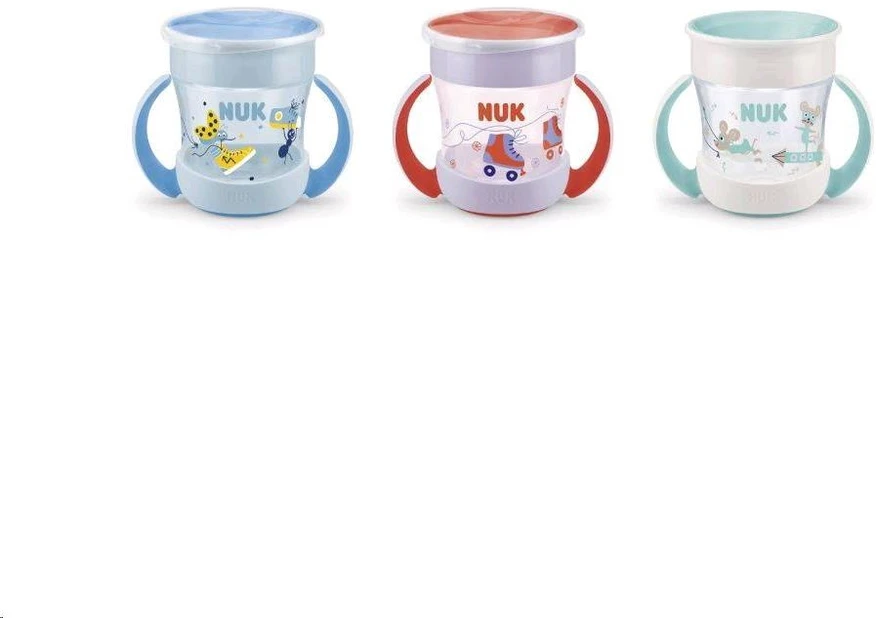 NUK Mini Magic 360° kūdikio puodelis su dangteliu, raudonas