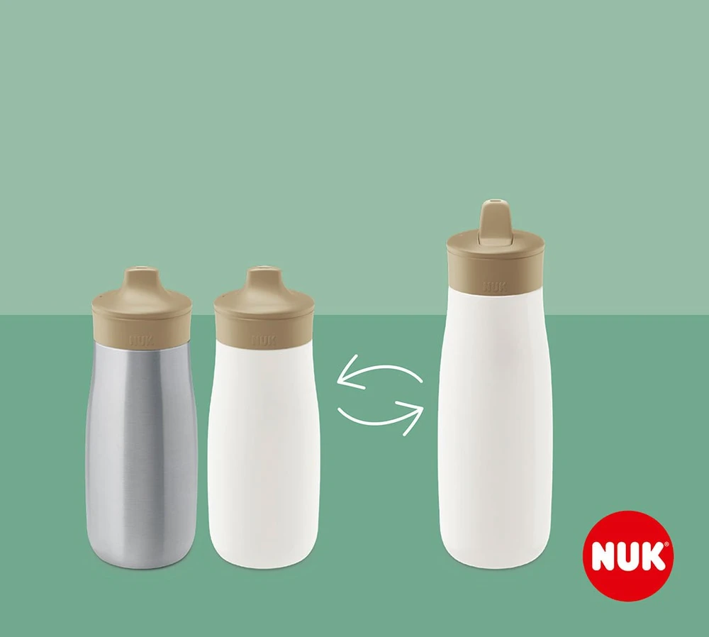 NUK Mini-Me Flip 2-in-1 kūdikio buteliukas, 450 ml, žalias
