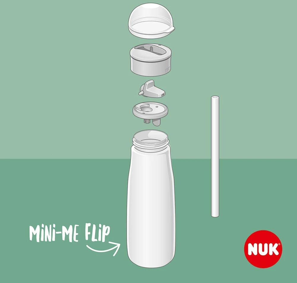 NUK Mini-Me Flip 2in1 kūdikio buteliukas Frozen 450 ml rožinis, 12+ mėn.