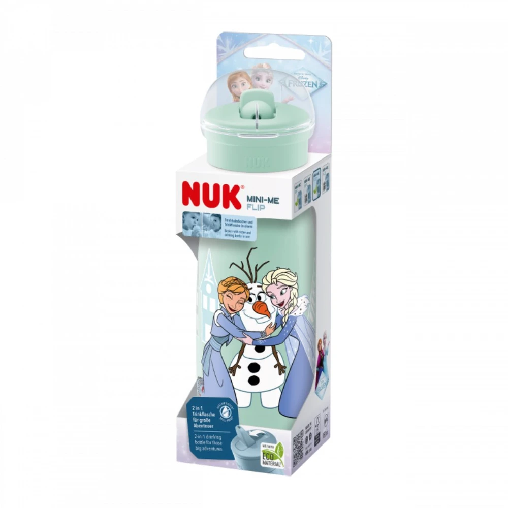 NUK Mini-Me Flip 2in1 kūdikio buteliukas Frozen 450 ml rožinis, 12+ mėn.