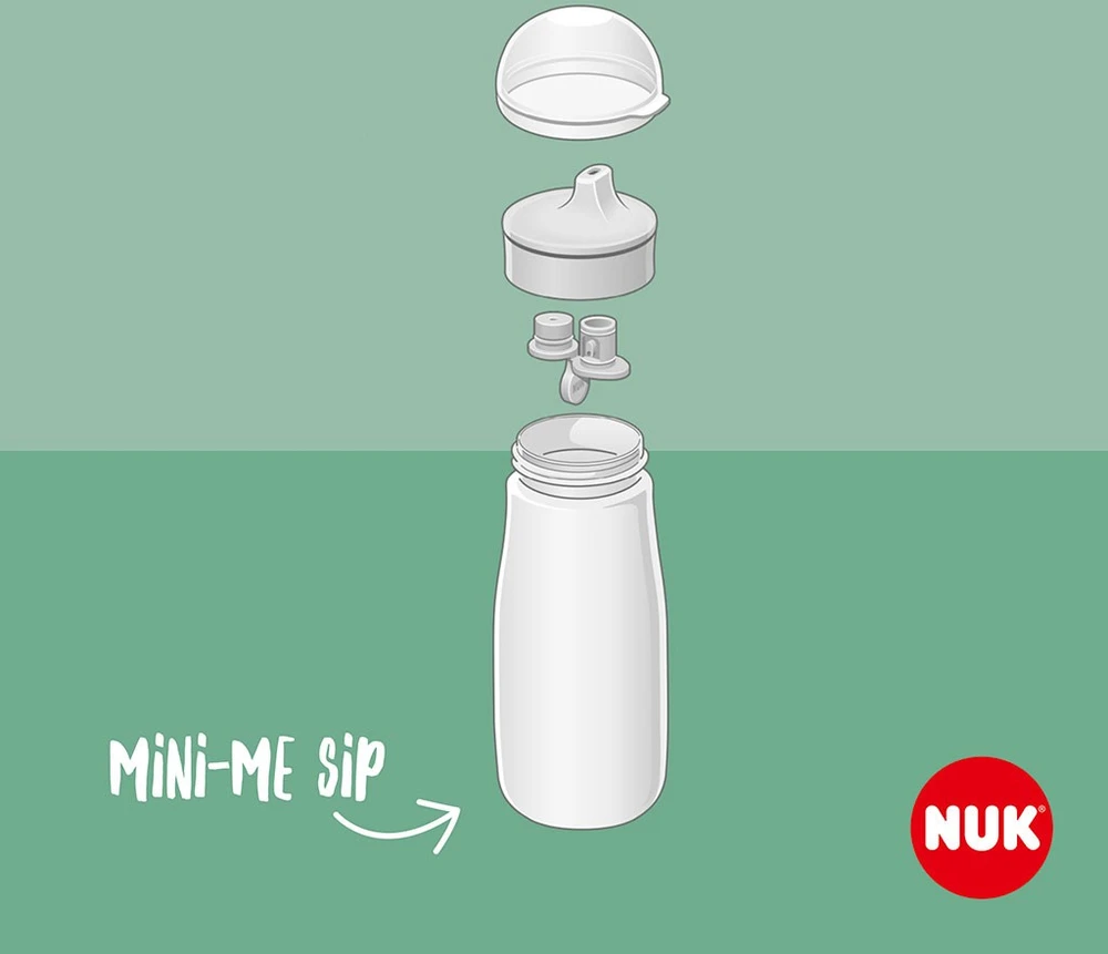 NUK Mini-Me Sip nerūdijančio plieno buteliukas kūdikiui, 300 ml, violetinis