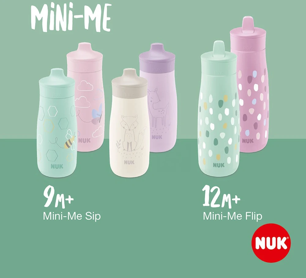 NUK Mini-Me Sip nerūdijančio plieno buteliukas kūdikiui, 300 ml, violetinis